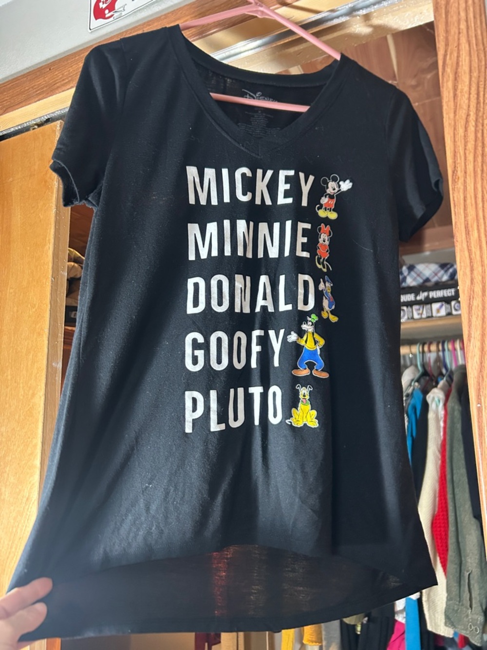 Disney Black Tee with Mickey, Minnie, Donald, Goofy & Pluto